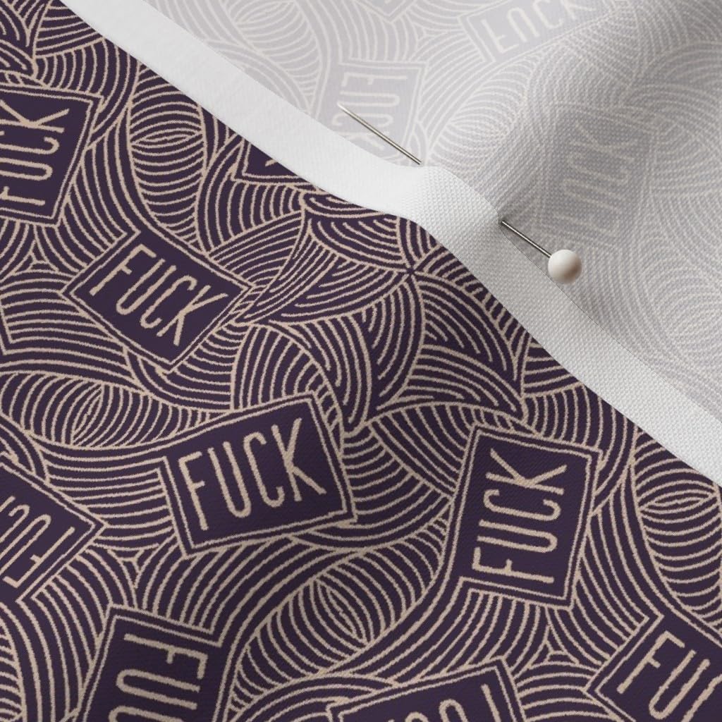 Spoonflower Fabric - Purple Mature Adult Content Profanity Swear Curse Words Printed on Petal Signature Cotton Fabric by The Yard - Sewing Quilting Apparel Crafts Decor