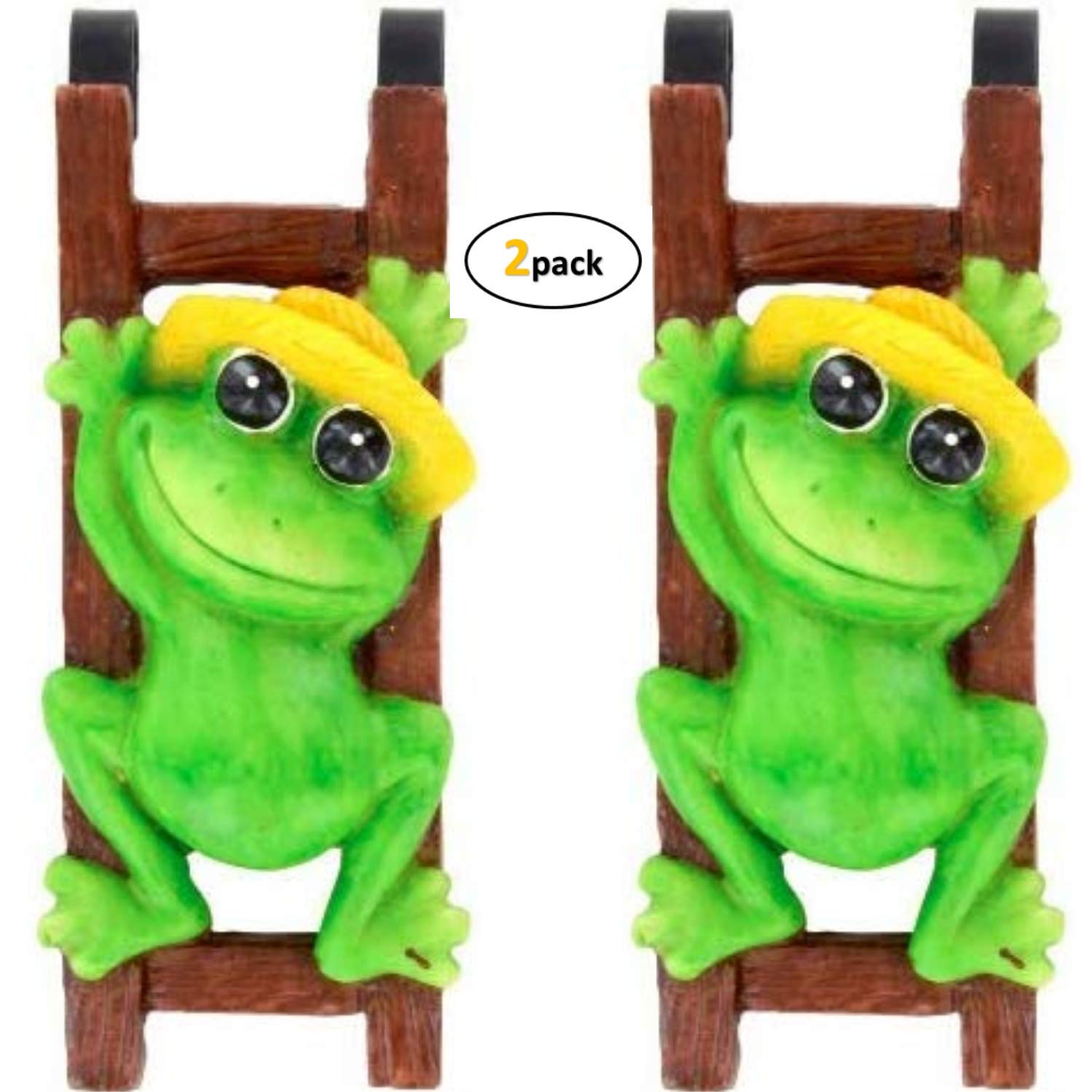 Flower Pot - Hugger Figurine - Frog (2 Pcs) Garden Decor - Get All The Fun Collections of Pot Pal Climbers - Hanging Planter Decorations - Patio Decor - Yard Decor