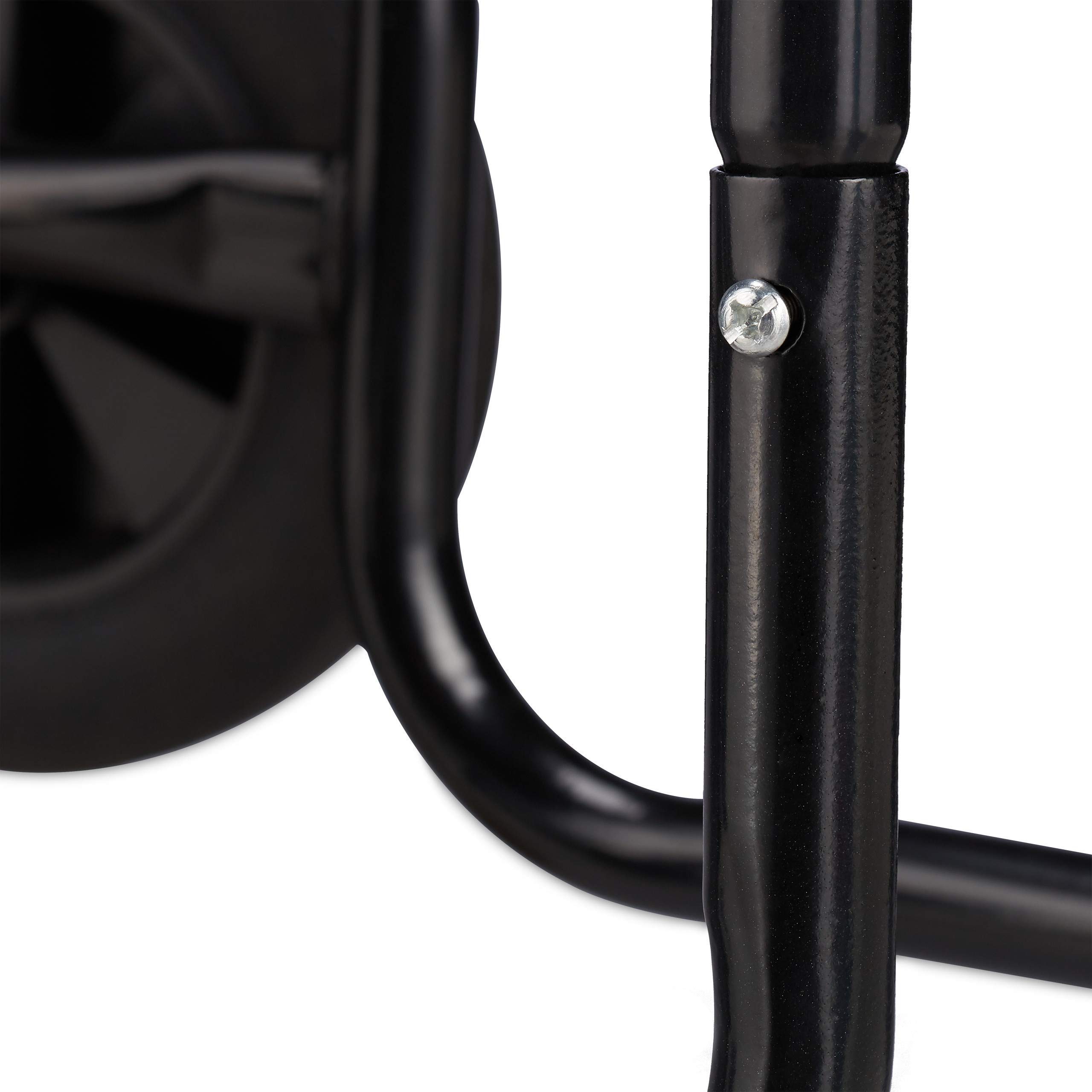 Relaxdays Carrello per Legna in Acciaio con 2 Ruote, Capacità di Carico 60 kg, Nero