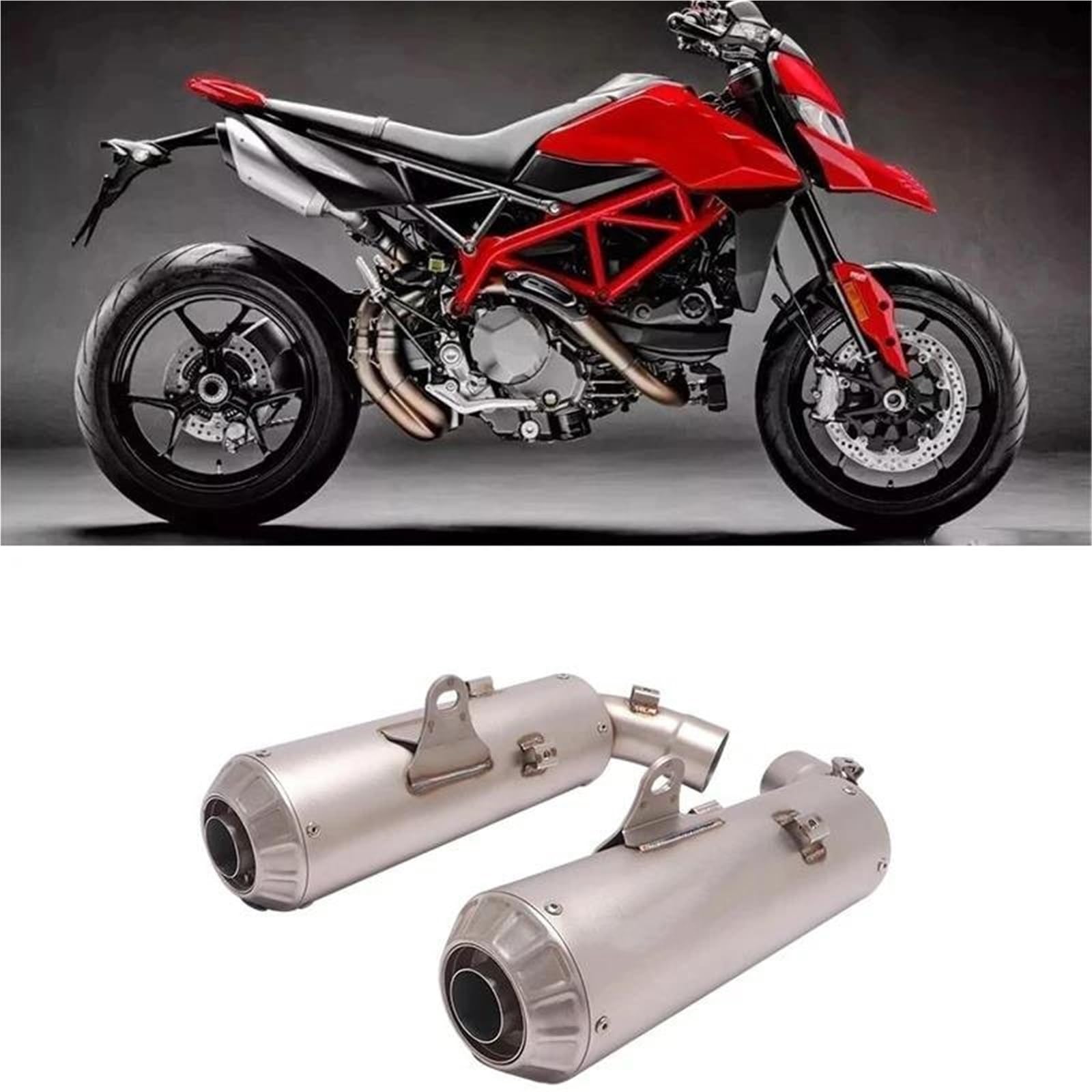 Per Ducati Per Hypermotard 950 950SP 2019-2021 Scarico Sinistra E Destra Silenziatore Doppio Foro Collegamento Tubo