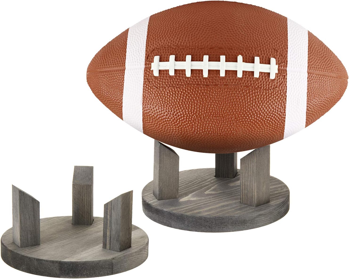 MyGift Vintage Gray Wood Sports Ball Holder, Soccer
