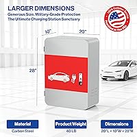 Vista 2 de POCHAR Protector de cubierta de cargador de vehículo eléctrico EV para Tesla Modelo Y Modelo 3- Conector de pared Estación de carga de acero EV
