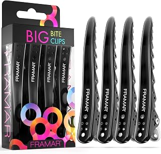 Framar Black Hair Clips Metal, Professional Hair Clip For Styling – 4 Pack | Hair Clips For Women Styling, Metal Clips For Hair, Extra Strong With No Slip