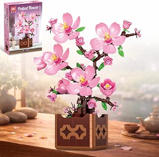 Pink Peach Cherry Blossom Building Block Set