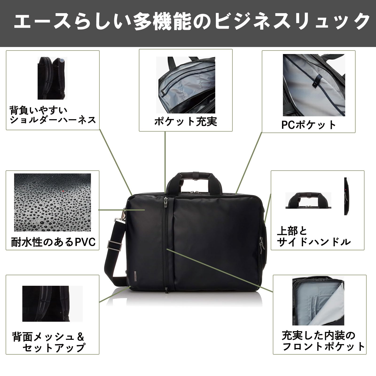 Amazon.co.jp: ACE ビジネス＆スーツケース: 3wayビジネス