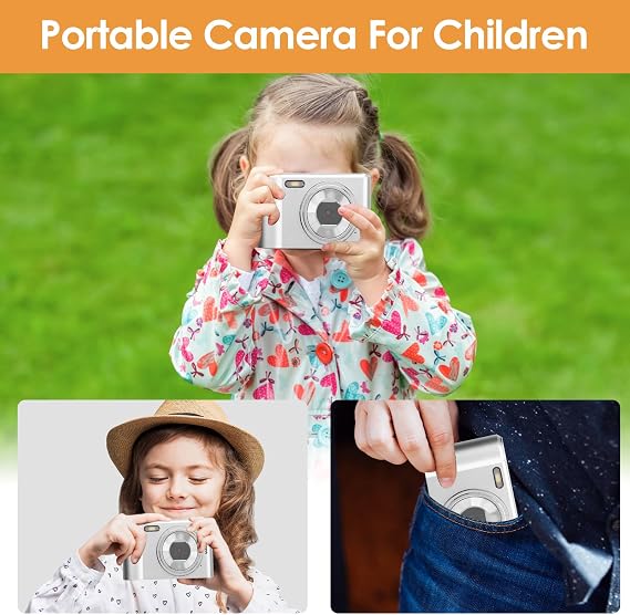 Digital Camera FHD 1080P Digital Point and Shoot Camera for Children 44MP Digital Cameras with Anti-Shake 16x Zoom Portable Kids Camera Small Camera for Boys and