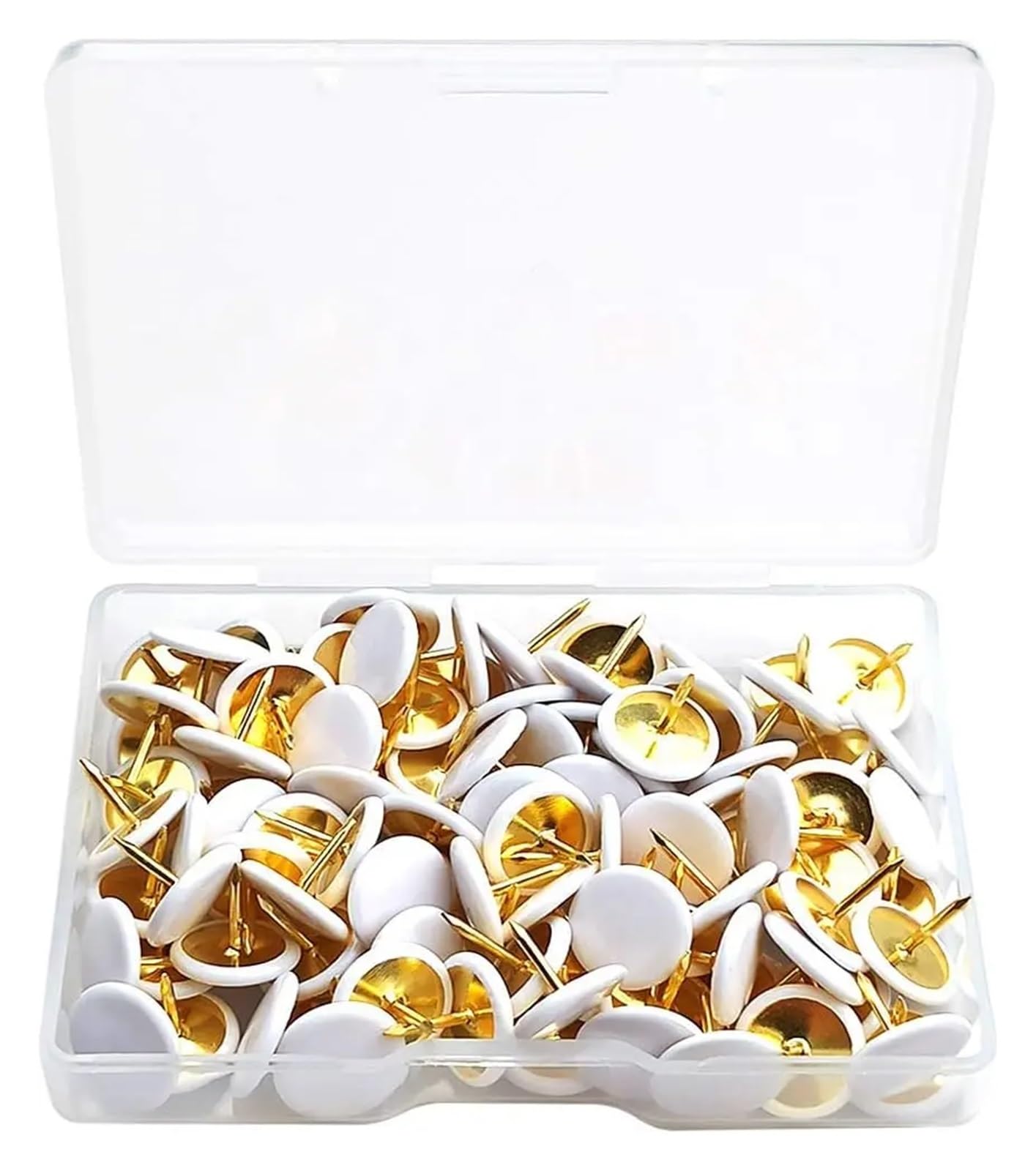 Cute Push Pins 200pcs Multicolor Plastic round Head Push Pins Thumbtacks for Home School Office Corkboard Map Pin(WHITE)