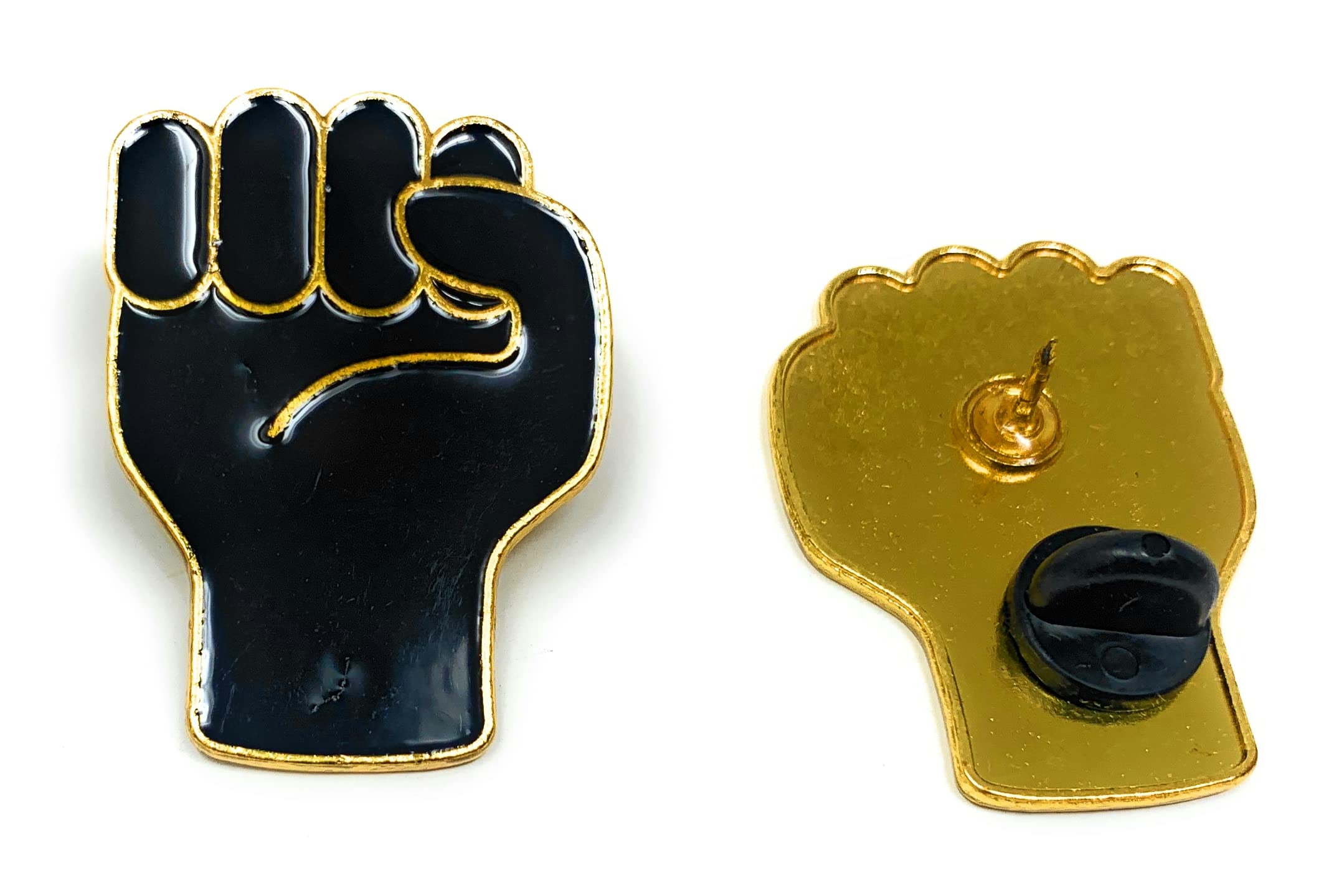 Bulk 20 Pack Black Power Raised Fist Lapel Morale Pins - Ideal Accessory for Hats, Shirts, Backpacks, or ID Badge Lanyards Black History Month