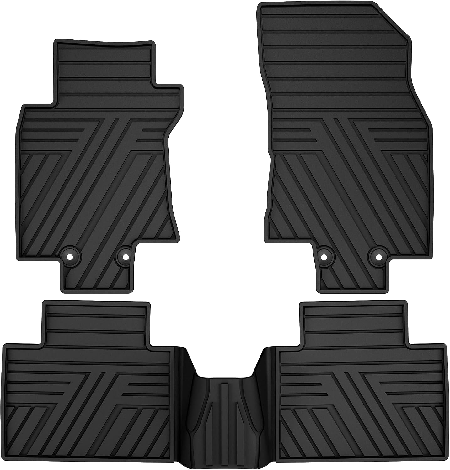 TTX LIGHTING Rubber Floor Mats for Nissan Rogue (2014–2020) 1st & 2nd Row