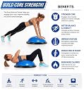 Half Balance Ball for Exercise with Resistance Bands and Foot Pump, Inflatable Yoga Basu Ball for Home Gym Workouts gallery image