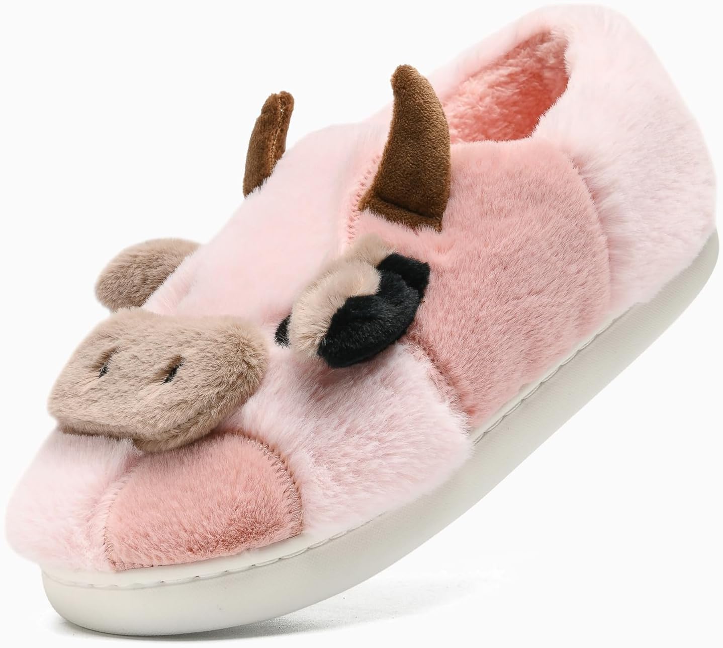 Cow Slippers for Women and Men, Fluffy Cute Cozy Cartoon Fuzzy Cow House Slipper Womens Milky Cows Animal Preppy Funny Kawaii Pillow Cloud Fall Winter Bedroom Home Shoes for Indoor and Outdoor - Image 7