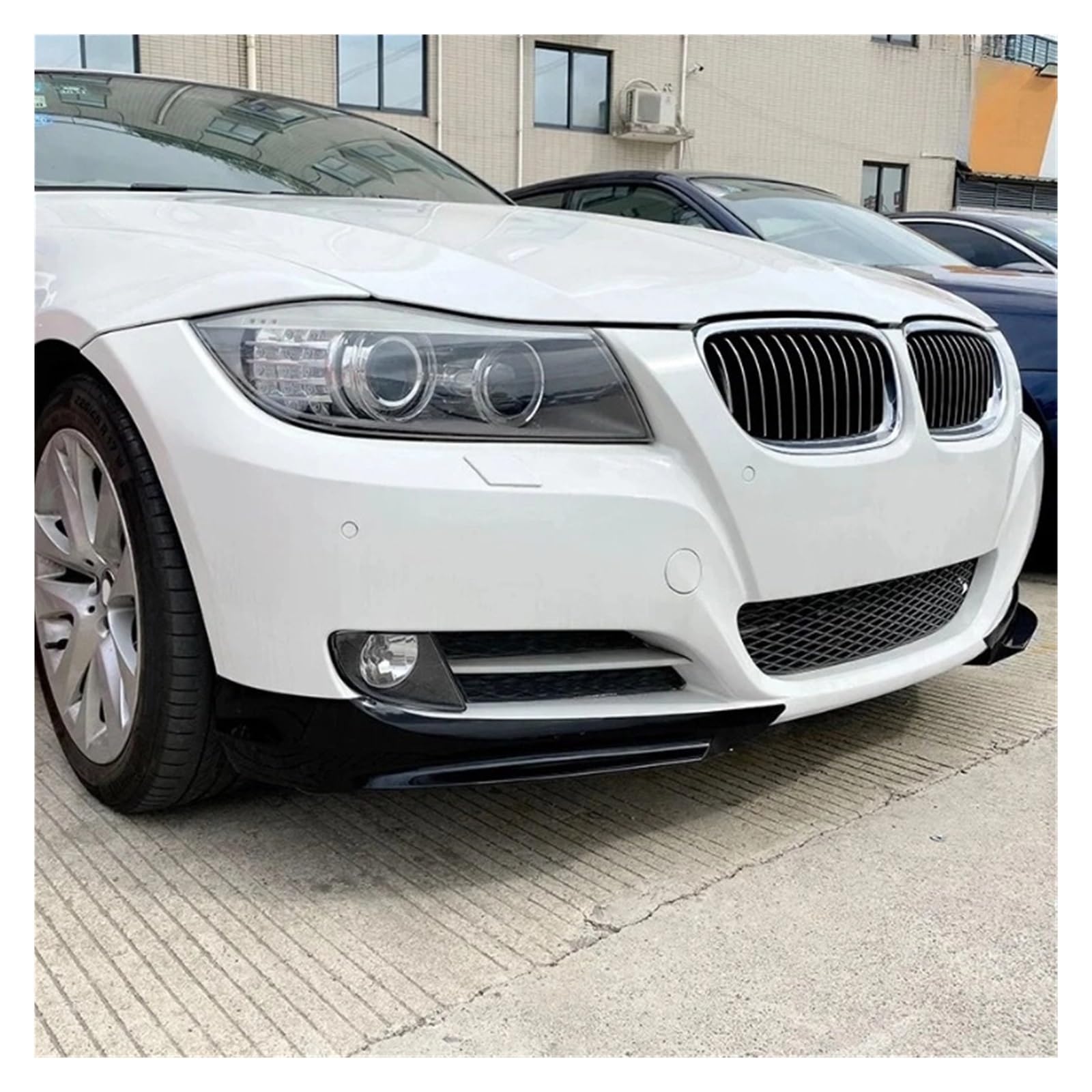 Przedni zderzak samochodowy Spoiler Splitter Canard Lip Dyfuzor Kompatybilny z BMW Seria 3 325i 330i 2007-2012 Body Kit E90 E91 LCI Facelift(Carbon Look)