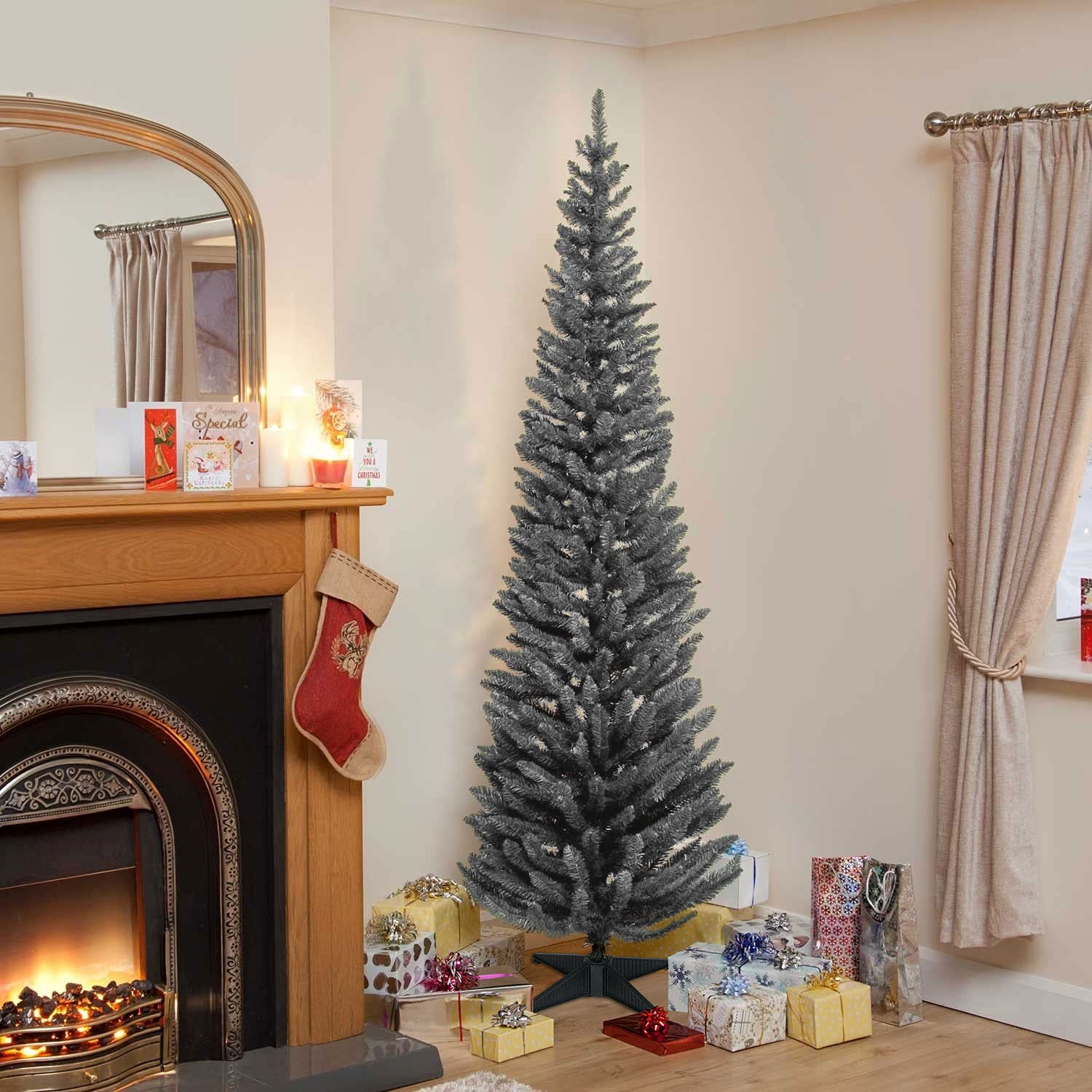 180cm (6ft) Grey Norway Spruce Slim with 321 Tips