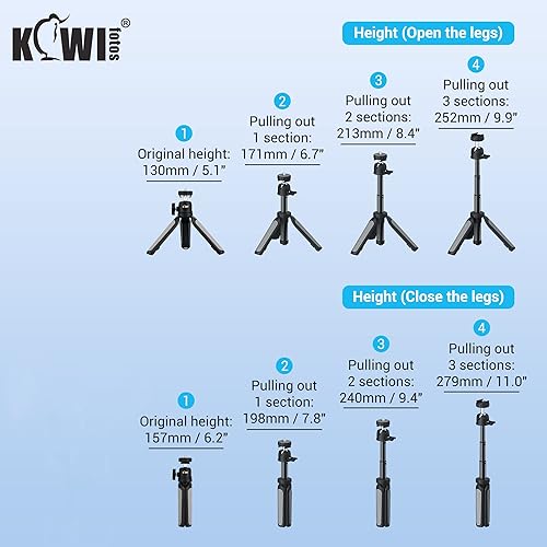 Vista 6 de KIWIFOTOS Extensión cámara trípode selfie stick para Sony ZV1F ZV1 RX100VII RX100VII RX100VA A6400 A6300 A6600 Fujifilm X100VI, X100V Canon G7X Mark