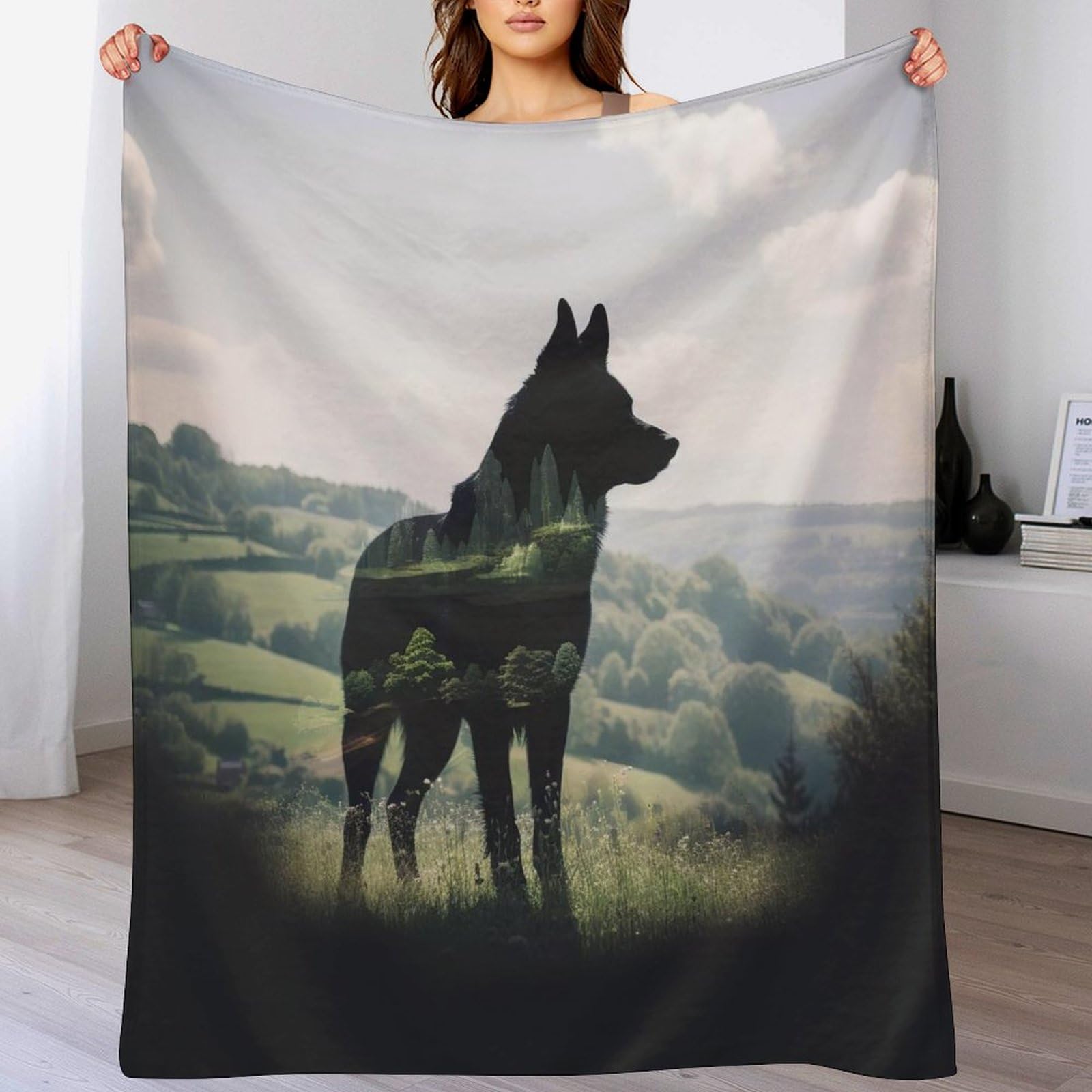 Couverture douce motif chien pour partager des instants de bonheur