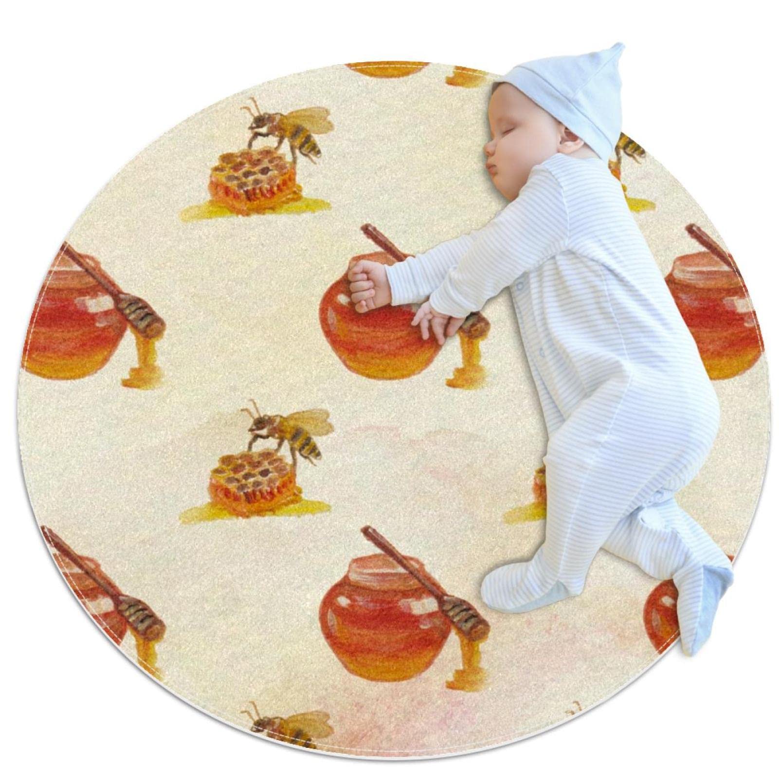 Tapis de salle de bain antidérapant rond 1m pour chambre à coucher et descente de lit canapé