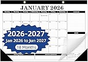 Tcamp 2026 Calendar, Desk Calendar 2026-2027 from January 2026 to June 2027, Big 17" x 12" Wall Calendar with Julian Dates, 18 Months Desk Planner for Home School Office Desktop, Christmas Gifts