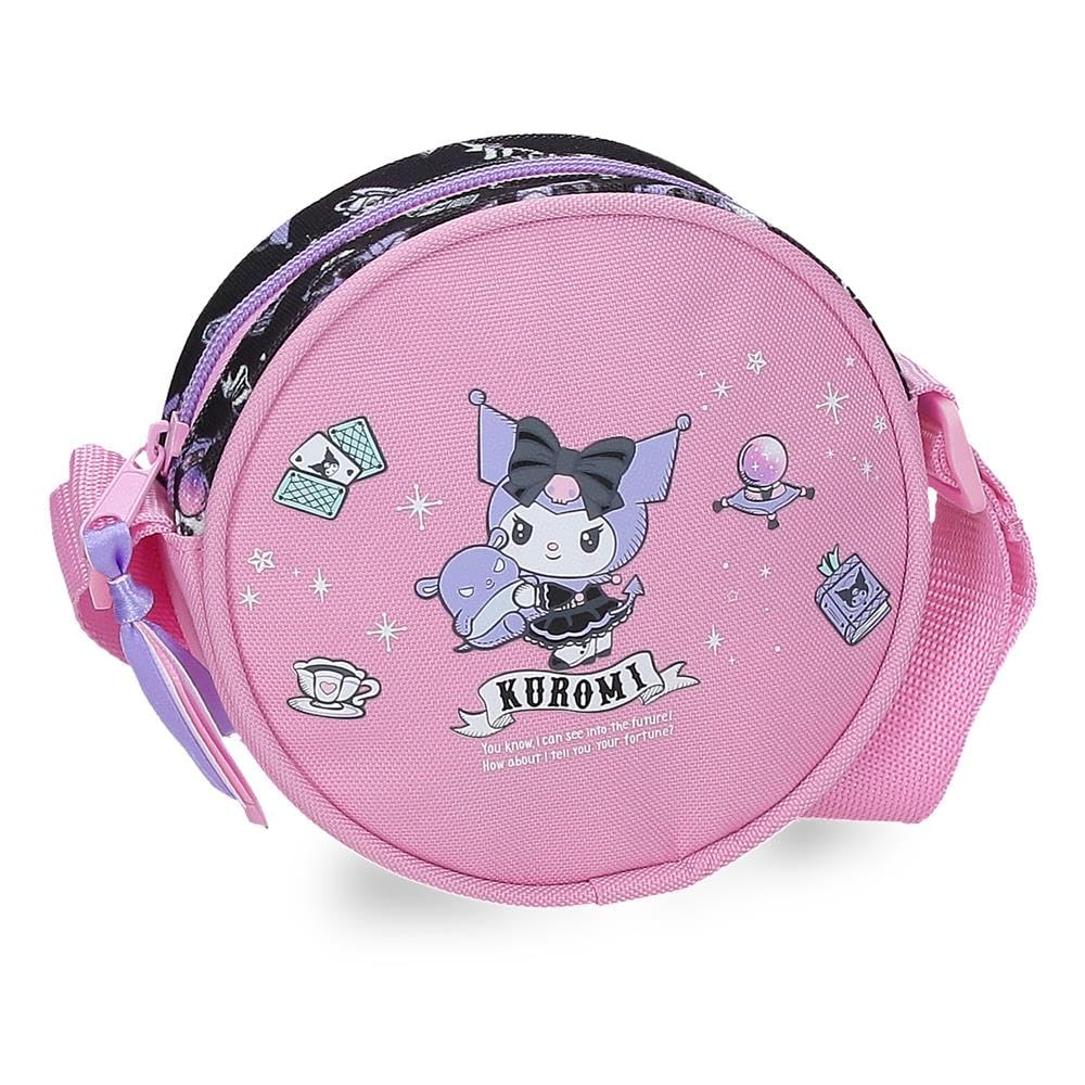 Sanrio Kuromi Fortune Telling Round Shoulder Bag Pink 14x14x4 cm Polyester
