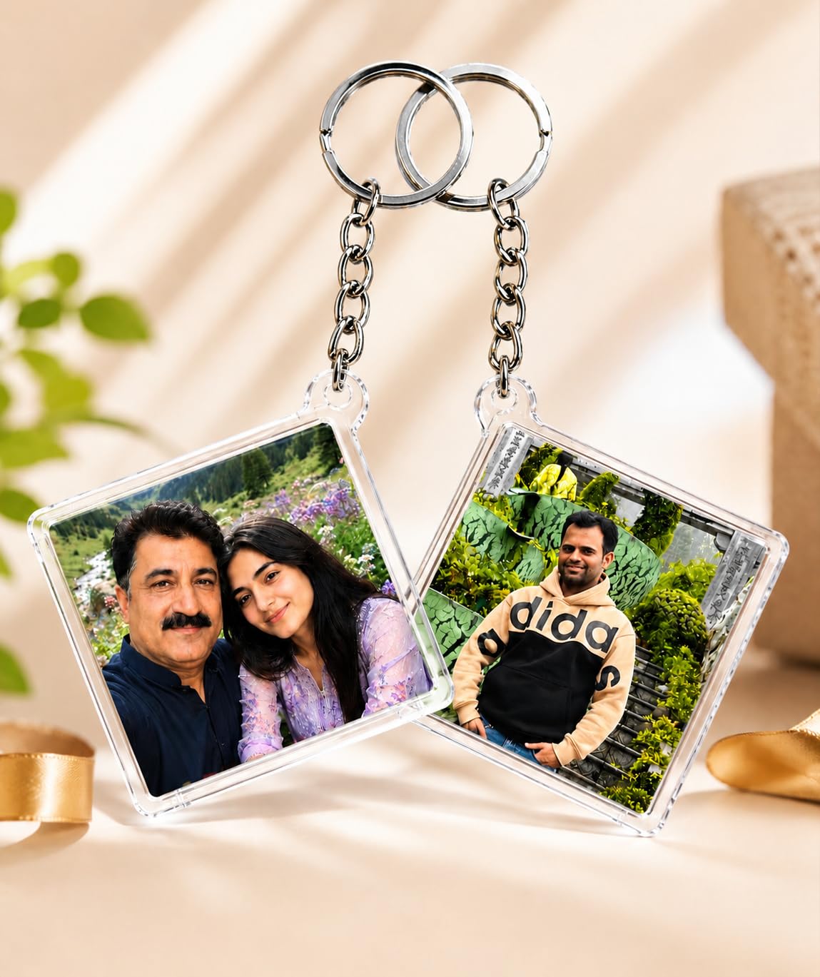 Personalized Double Sided Photo Keychain Keyring | Custom Acrylic Picture Key Ring with Photo on Both Sides | Gift for Boyfriend, Girlfriend, Husband, Wife | Birthday & Anniversary-image-2