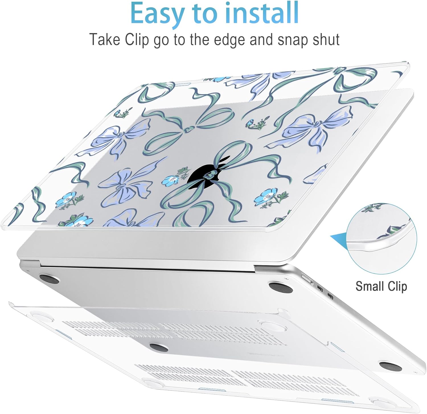 Mektron Designed for 2025/2024/2023 MacBook Air 15 INCH M4 A3241 /M3 A3114 /M2 A2941 Case, Printed Plastic Hard Shell Cover with 15.3" Liquid Retina Display Touch ID, Bows C355 - Image 5