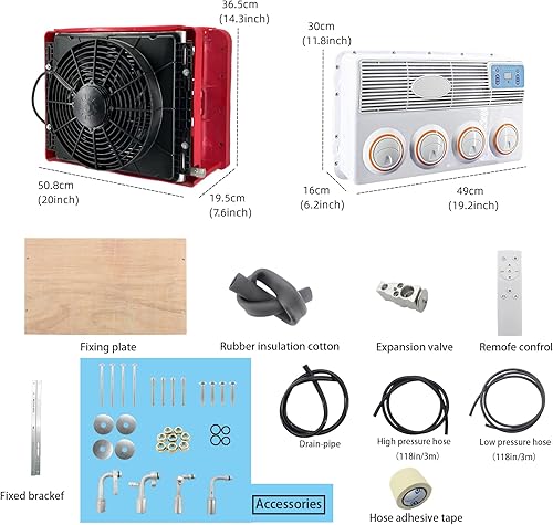 Vista 5 de Acondicionador eléctrico universal de 12 V, doble uso frío y caliente/TPC función de calefacción eléctrica de 12 voltios dc aire acondicionado