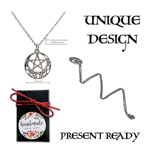 Miniatura 8 de Celtic Protection Star Necklace Magic Healing Wicca Pagan Witch Amulet Pentagram Silver Pentacle Jewelry Charm for Women