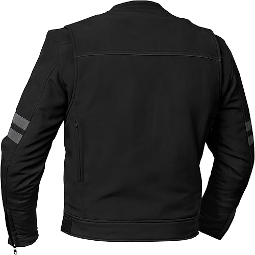 Miniatura 2 de Daniel Smart - Chaqueta textil para hombre, chaqueta de motocicleta con diseño de ribetes reflectantes, panel trasero de acción y múltiples bolsillos