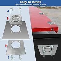 Vista 6 de Kit de Anclajes de Anillo en D Empotrado de Servicio Pesado Donext, Juego de 4, Capacidad de 6,000 lb con Placas de Soporte de Acero para Seguridad