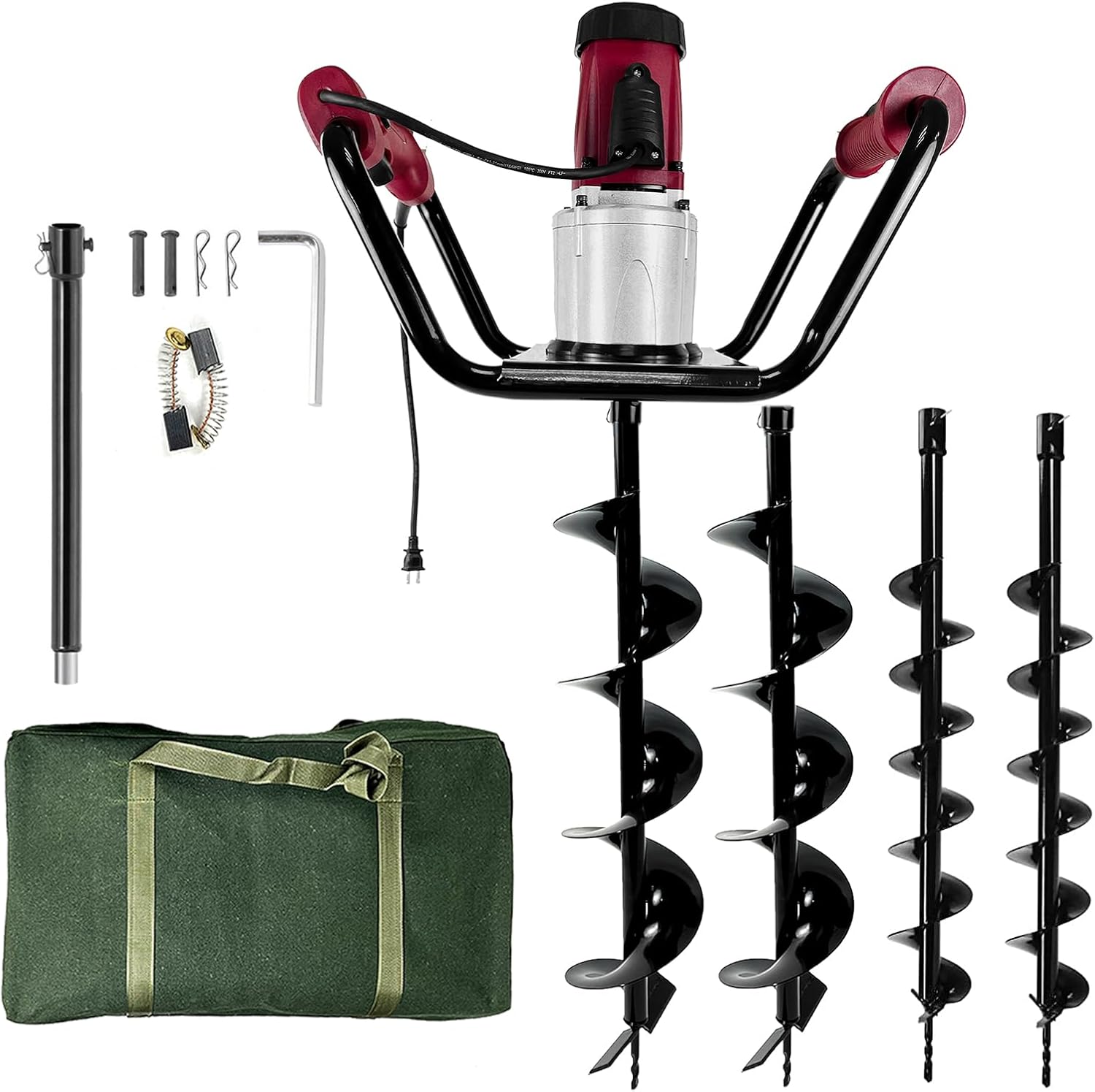 JACKCHEN 1500W Electric Post Hole Digger with Reverse