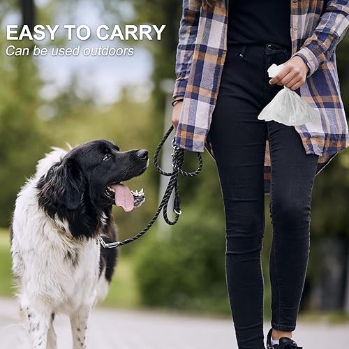 Miniatura 8 de Bolsas de arena para excremento de perro y gatos para limpieza de residuos, 12 rollos gruesos y a prueba de fugas, ecológicas y fáciles de usar para