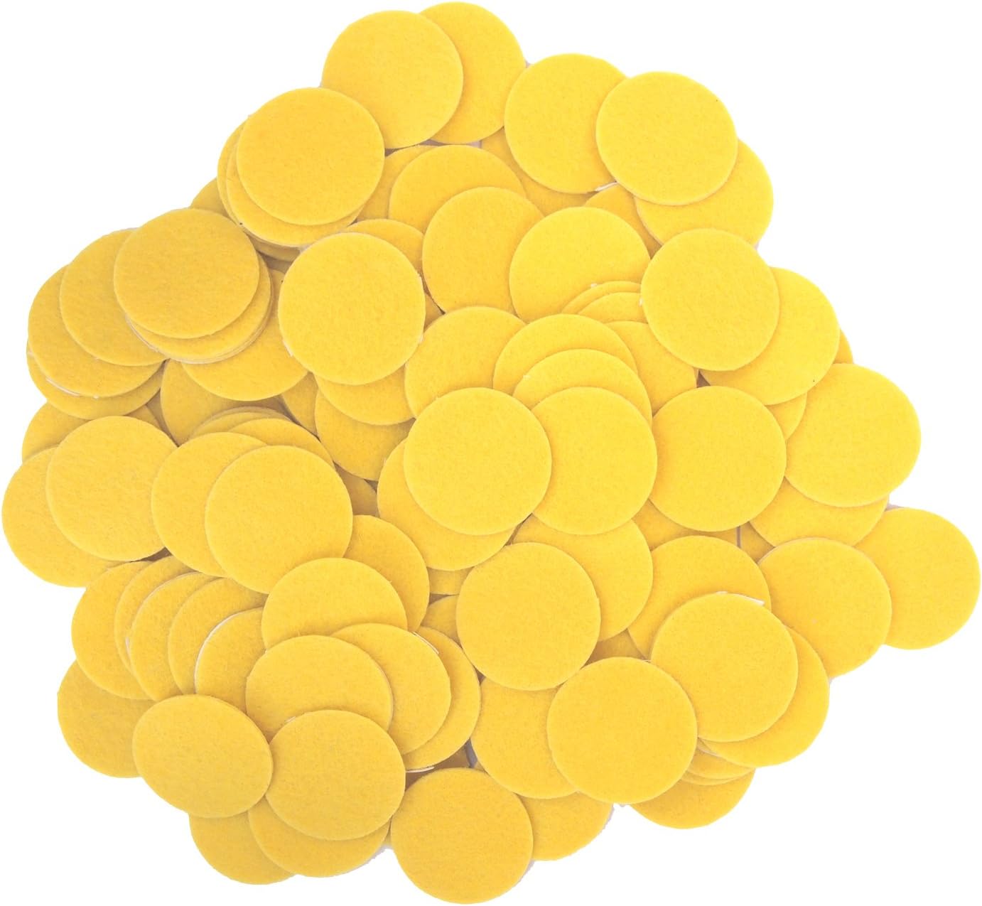 Playfully Ever After 1 Inch Yellow 100pc Felt Circle Stickers