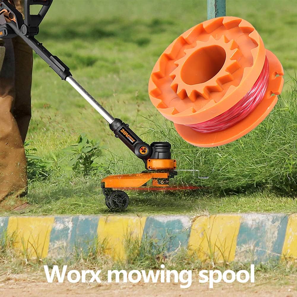 Grass Trimmer Line- 12 + 1 Pack 0.065 inch Autofeed Trimmer Spool Line Compatible with Worx WA0010 Series Trimmer Spools Weed Eater String, Edger Spool Line Replacement Parts for Electric Weed Whacker : Patio, Lawn & Garden
