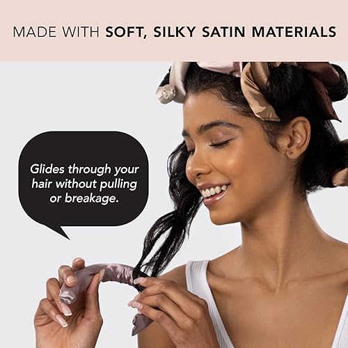 Miniatura 6 de Kitsch Rizador de cabello sin calor  Rizadores de cabello sin calor cubiertos de satén para cabello largo  Varillas flexibles para rizos sin calor