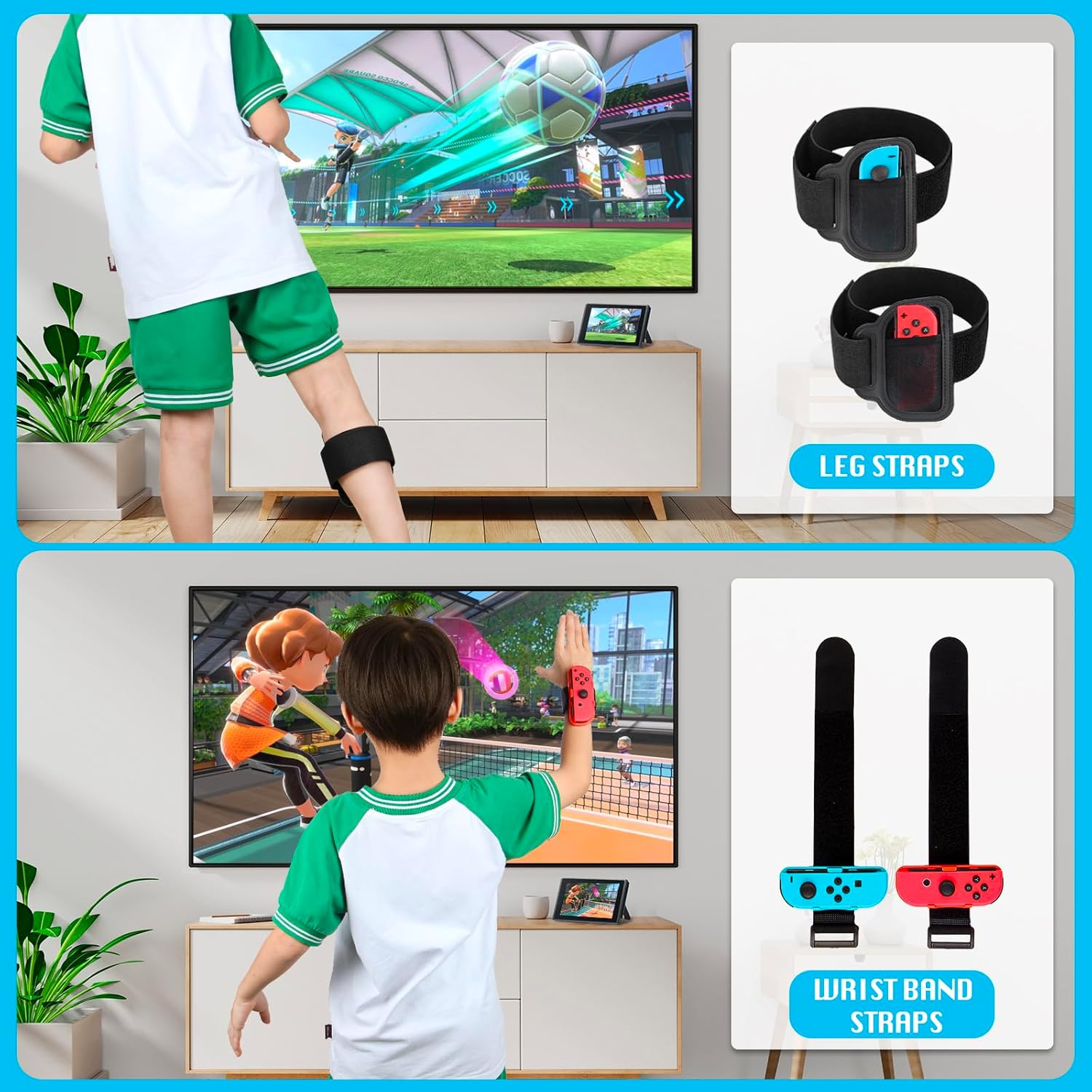 JoyHood Switch Sports Accessories Bundle Compatible with Switch/Switch OLED, 17-in-1 Family Sports Games Accessories Kit for Joy-Con Controller, Switch Sports Accessories for Kids & Adults