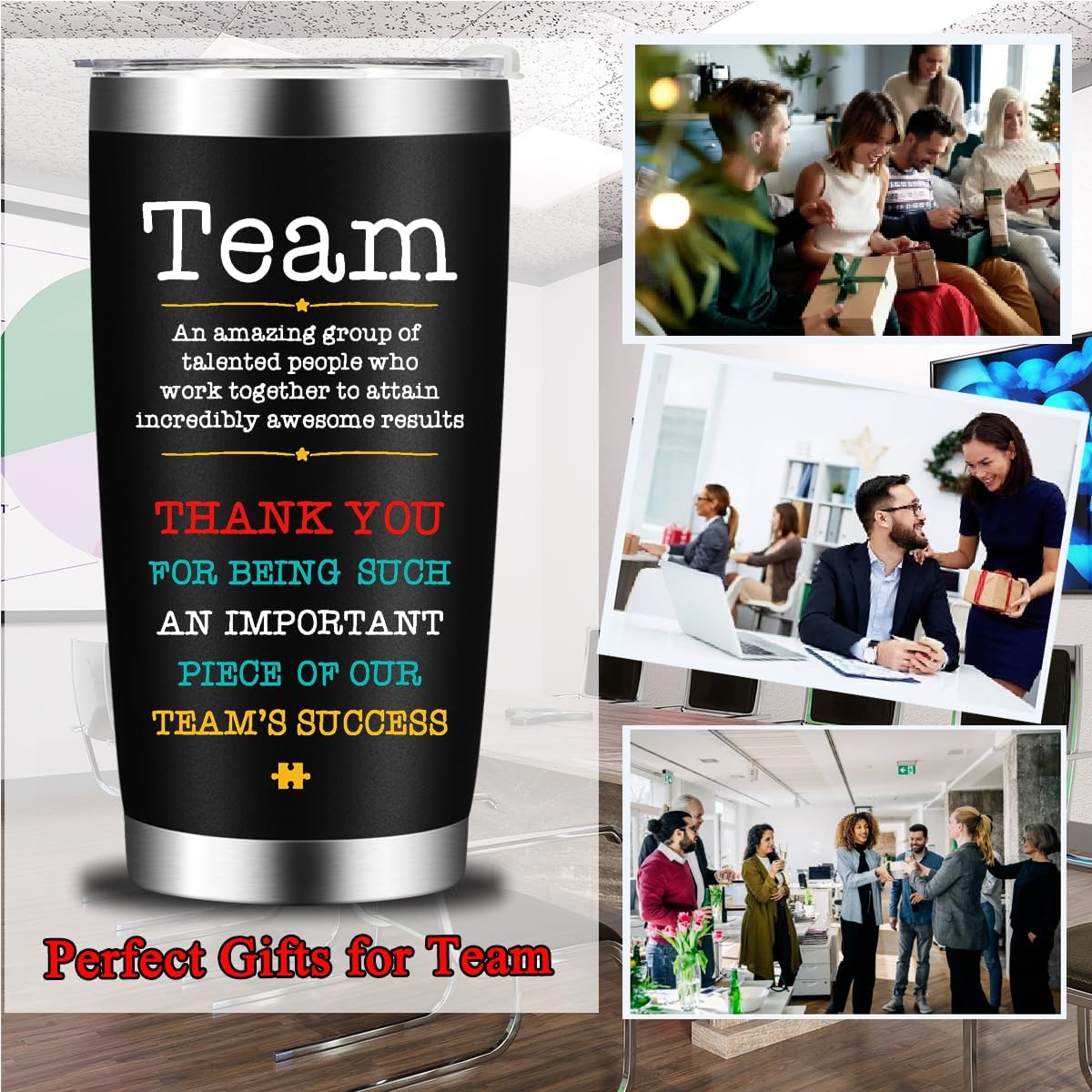 Team Gifts for Employee, Appreciation Gifts for Teammate Coworker,GiftsBulk For Team Building, 20OZ Teamwork Definition Tumbler - Image 6