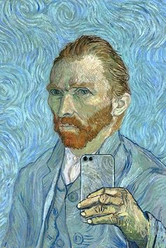 Vincent Van Gogh Selfie Portrait Painting Funny Van Gogh Wall Art Impressionist Portrait Painting Style Fine Art Home Decor Realism Artwork Decorative Wall Decor Cool Wall Art Print Poster 16x24