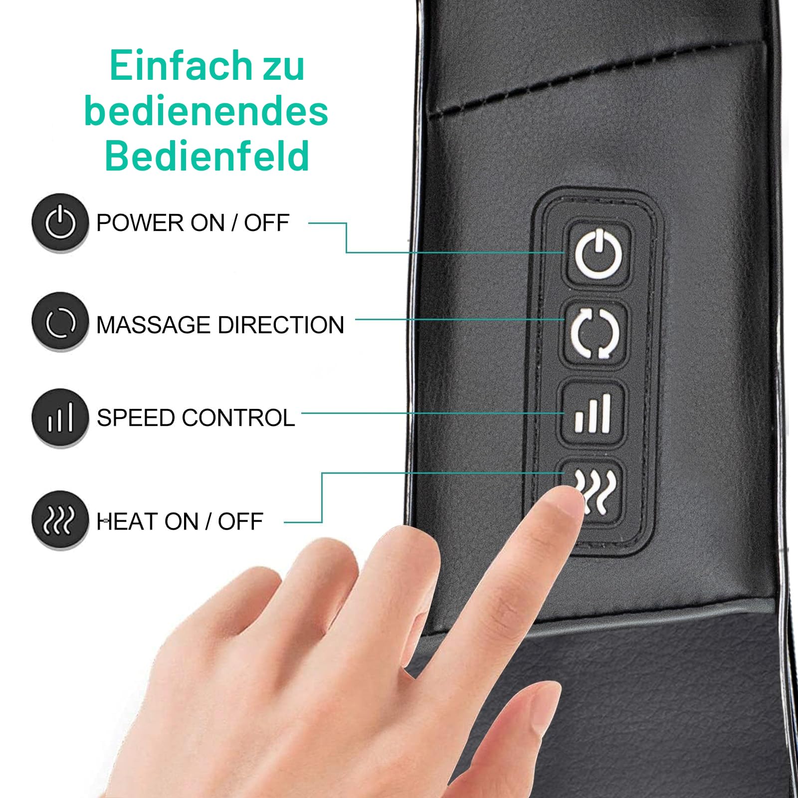 Medcursor Nackenmassagegerät mit Wärme, Tiefengewebe Shiatsu-Massagegerät, 3D Kneten Schulter und Rücken Massagekissen zur Schmerzlinderung, geeignet für Zuhause, Büro, Schwarz