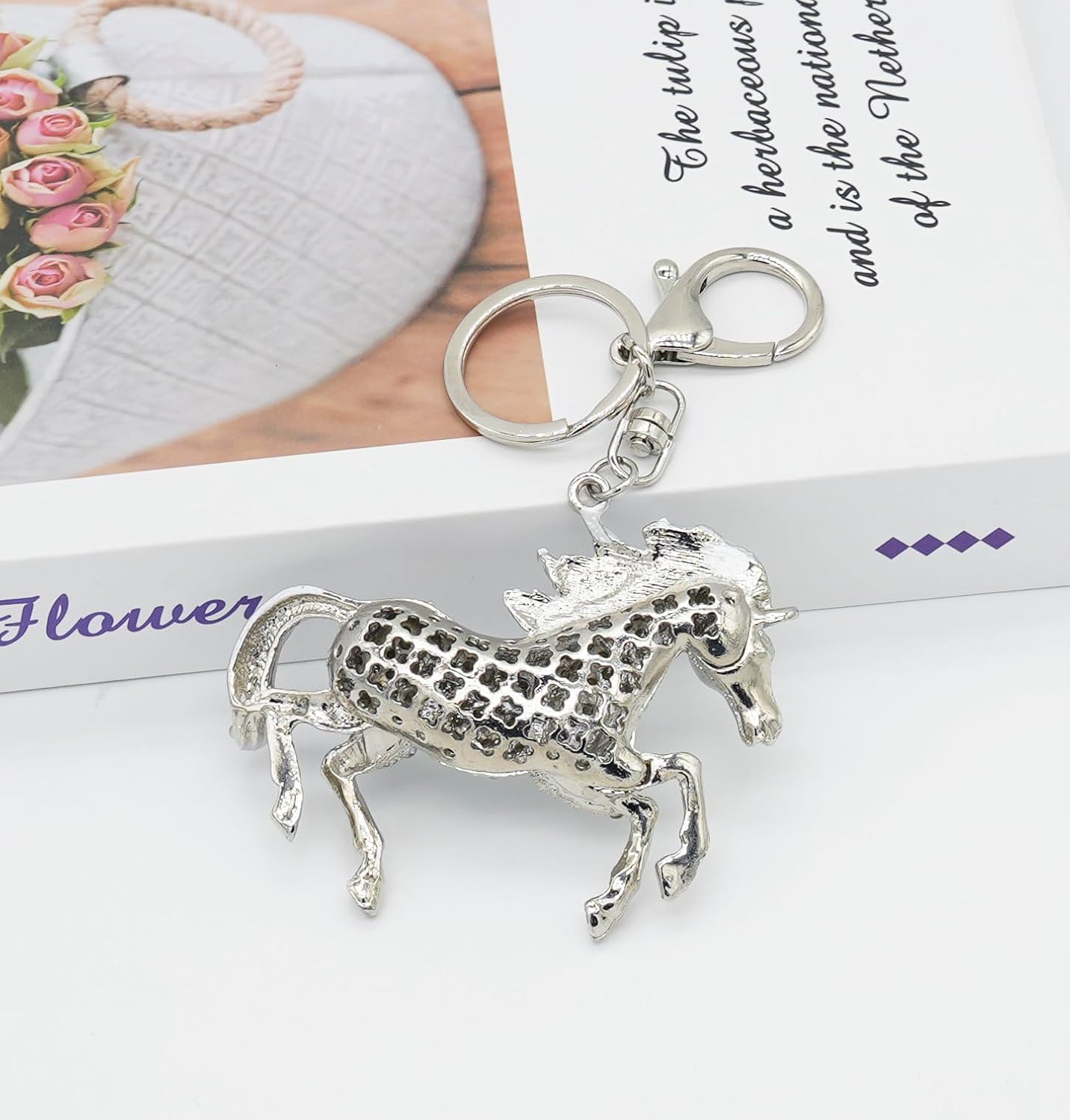 Animal Pendant Key Chains Ring Crystal Bling Turtle Whales Horse Elephants Koala Flamingos Owl Frogs Keychain for Women Girls - Image 4