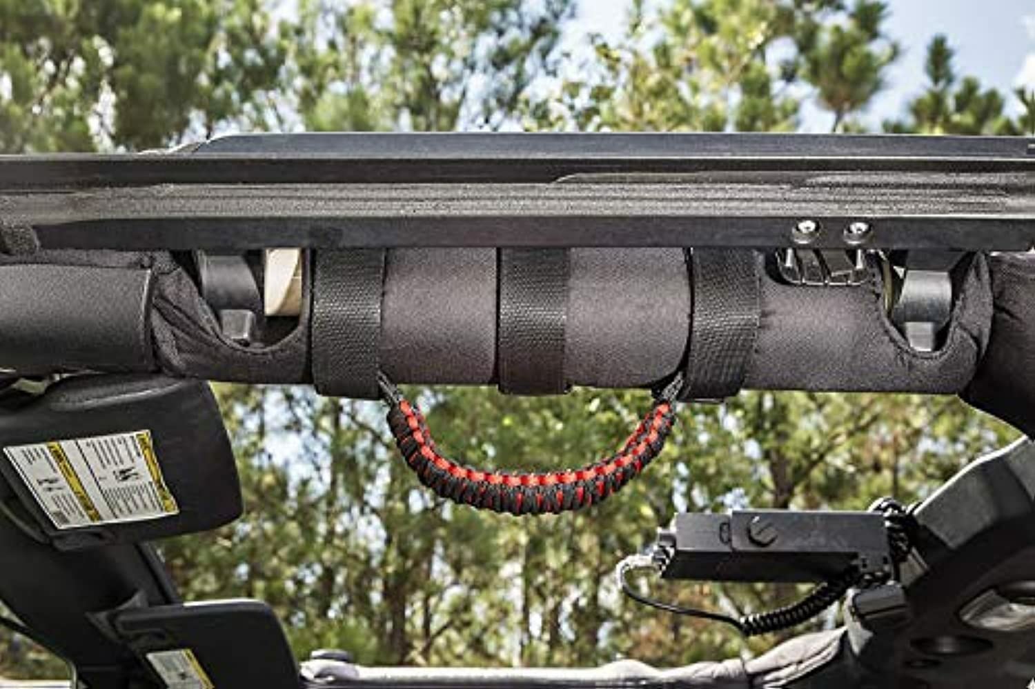 Rugged Ridge | Haltegriff-Set, Paracord, rot/schwarz | 13505.31 | passend für Jeep CJ/Wrangler; Jeep Gladiator 1955–2024; 2020–2024