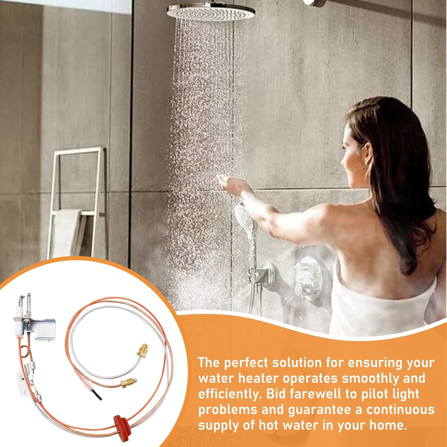 9003542 Pilot Assembly Compatible with Reliance, A.O.Smith, Kenmore, State GS and GSX Water Heater, 100109295, 9003542005, 183824-190 Replace Water Heater Thermocouple, Water Heater Replacement Parts