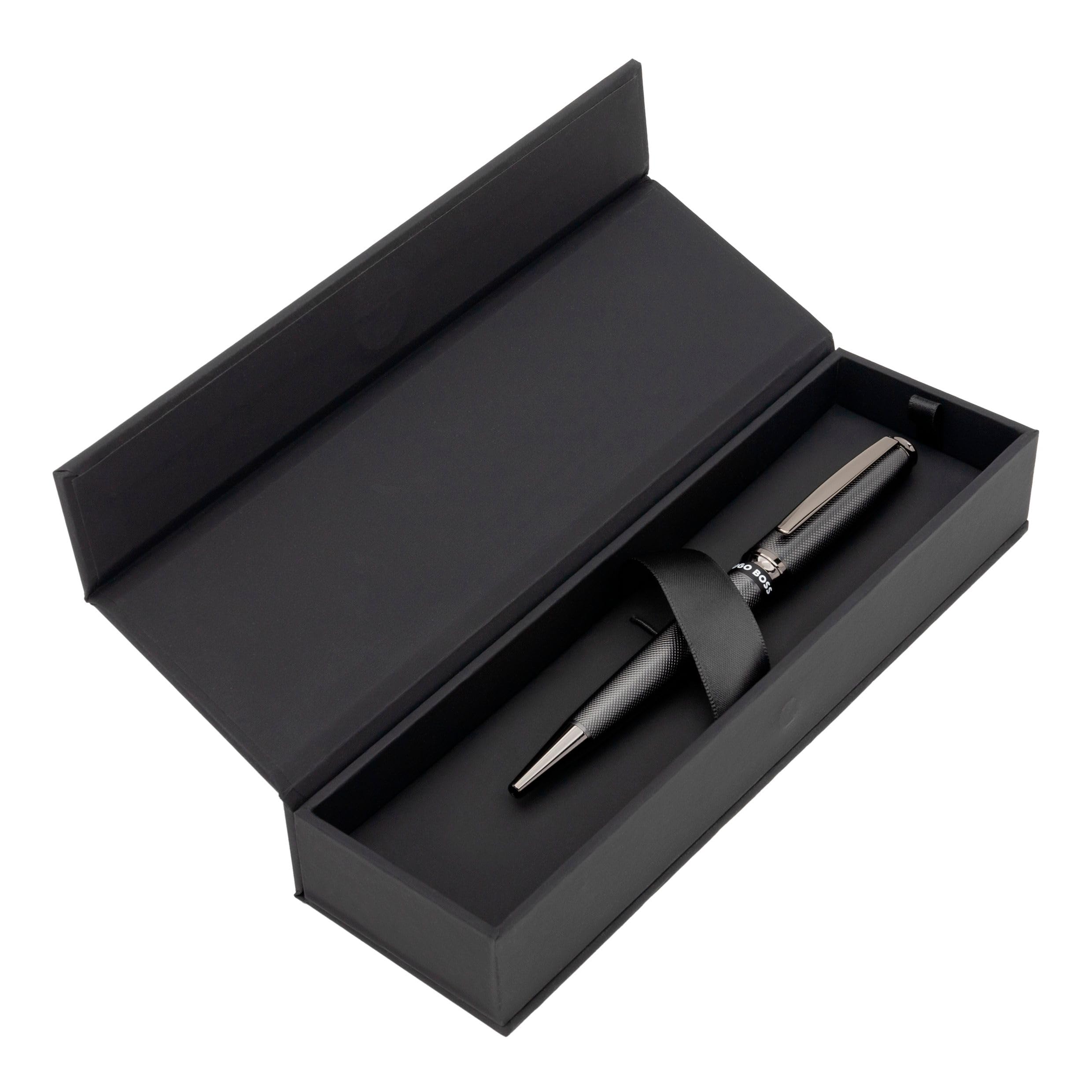 Hugo Boss Stream długopis z mosiądzu w kolorze pistoletu, długość: 14,5 cm, kolor wkładu: niebieski, HSW3784D