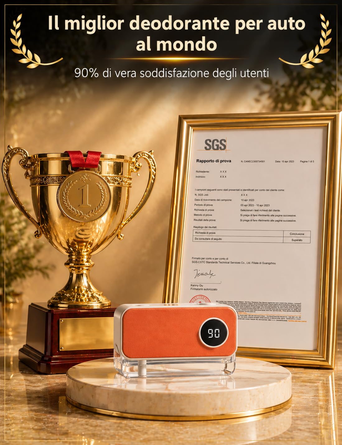 Profumatore Auto Elettrico per Bocchette, 20ml Océan Auto Profumo, Diffusore Ultrasuoni con 3 Modalità di Spruzzo, Deodorante Auto con Accensione/Spegnimento Automatico, Batteria Ricaricabile, CFK 470