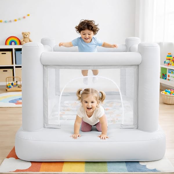 Dream Castle Inflatable Bounce House with Slide for 1-6 Age Kids