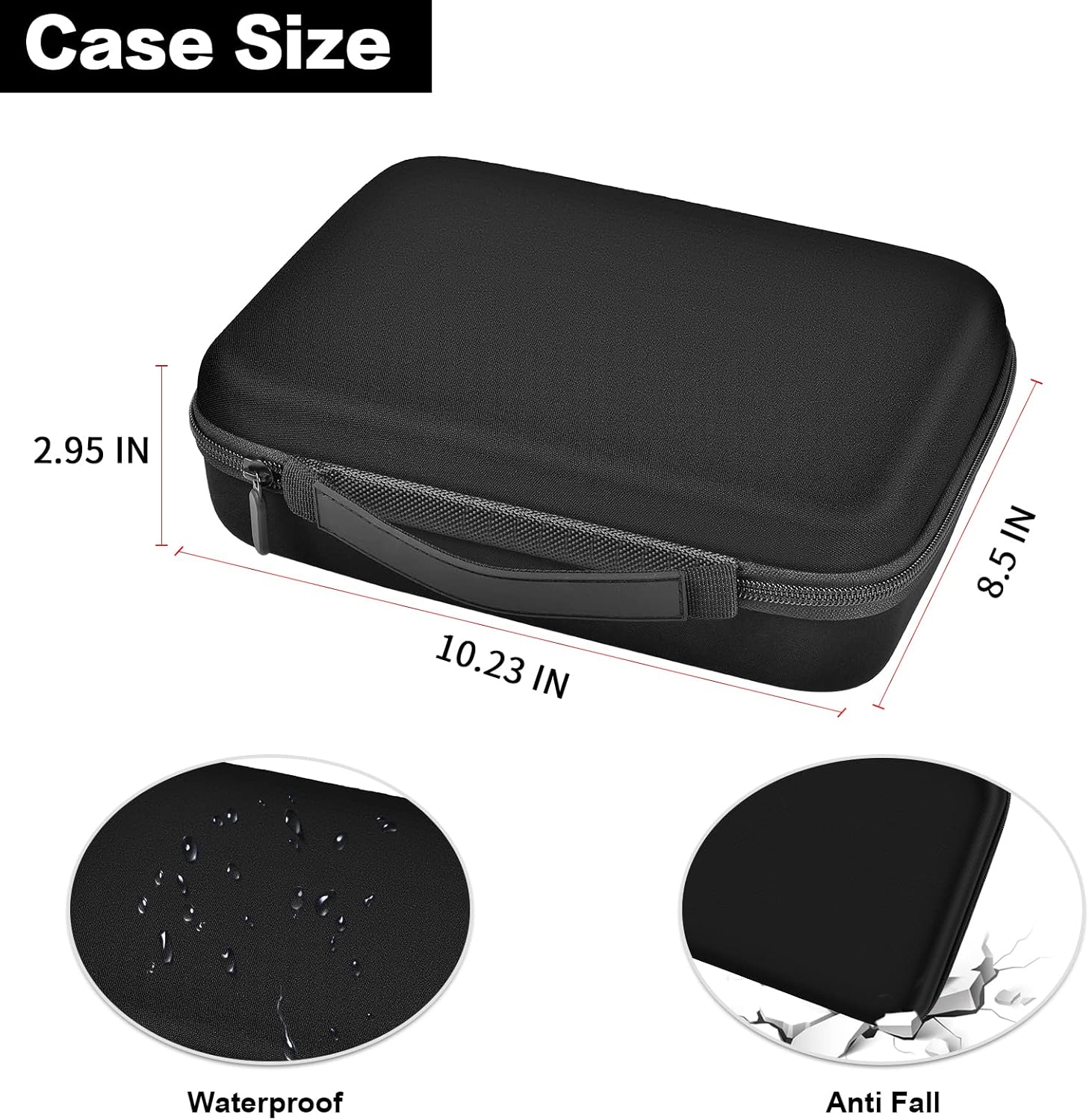 Comecase 8 Slots Watch Box Organizer/Men Watch Display Storage Case Fits All Wristwatches and Smart Watches up to 42mm - Black