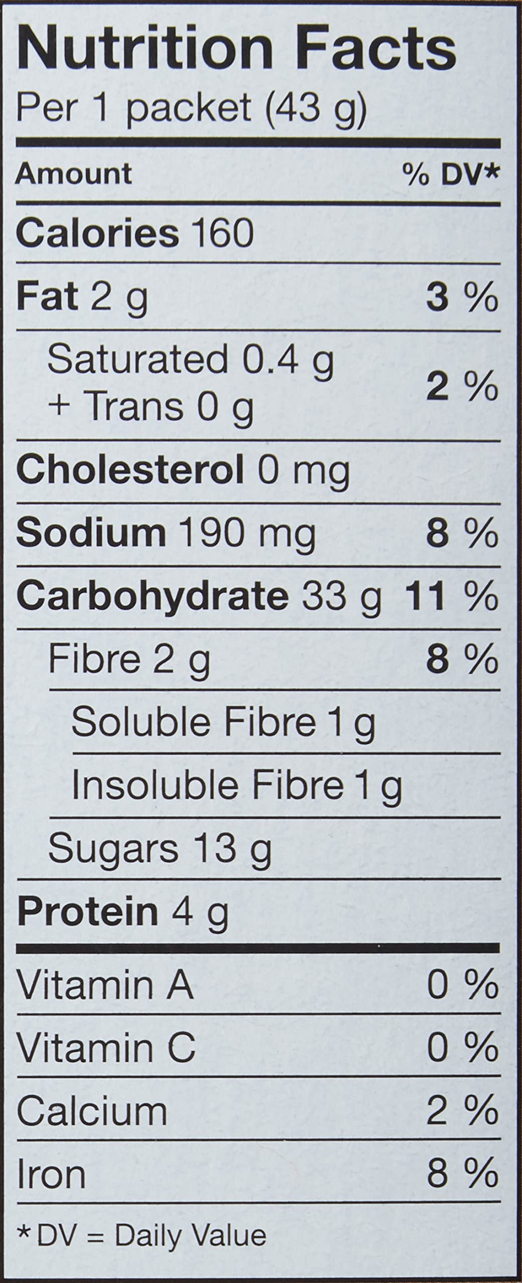 Quaker Instant Oats – Flocons d'avoine à l'érable et à la cassonade, 8 carats, 344 g (importé du Canada)