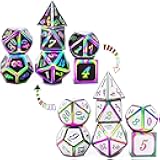 Color Changing Temperature Metal DND dice kit, D&D dice Set Role Playing Dice Dungeons and Dragons Black Transition White