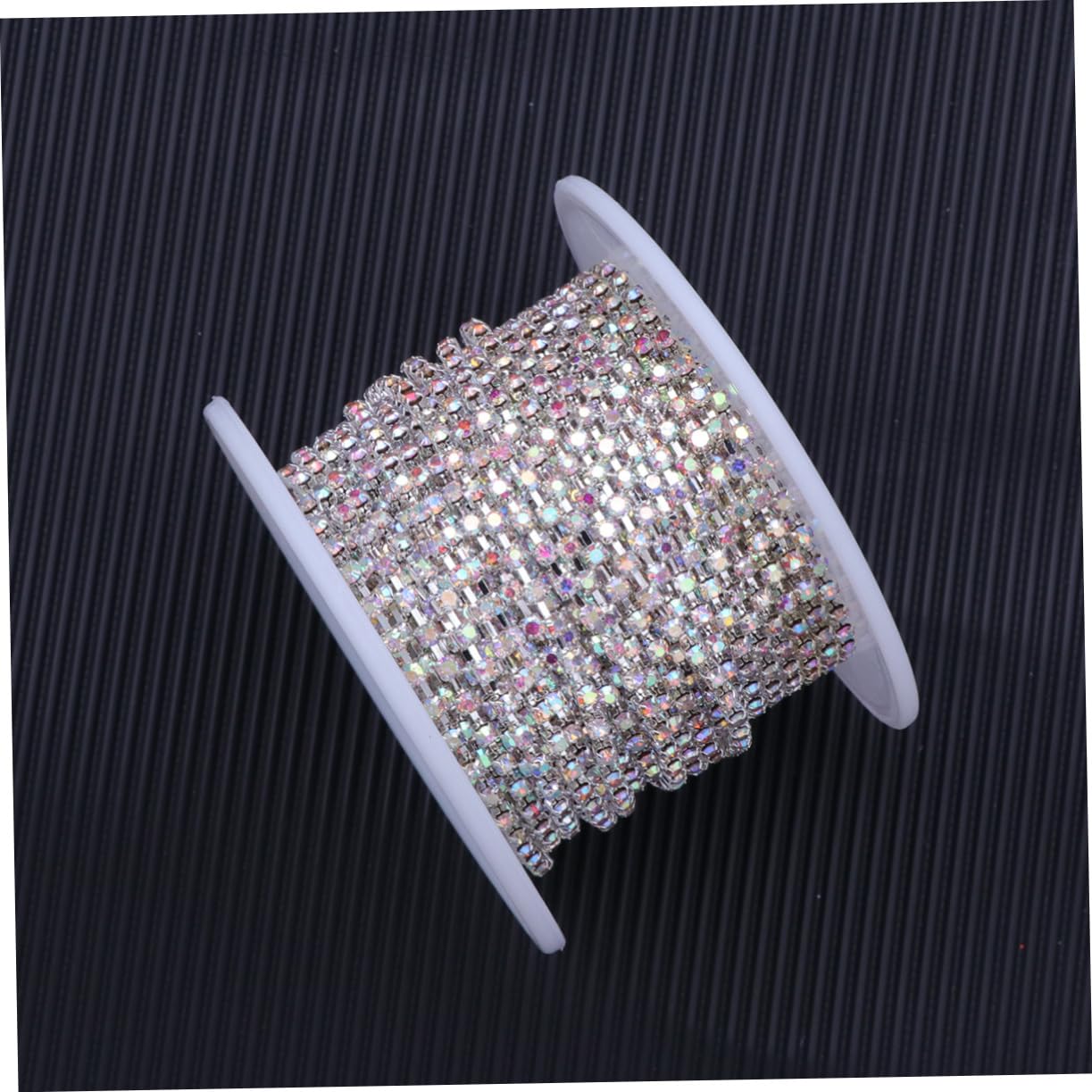 DOITOOL 1 Roll DIY Rhinestone Claw Chain Trim Yards Plating White Ab Drill for Craft Sewing for Wedding Decorations Costumes Handbags and Garments