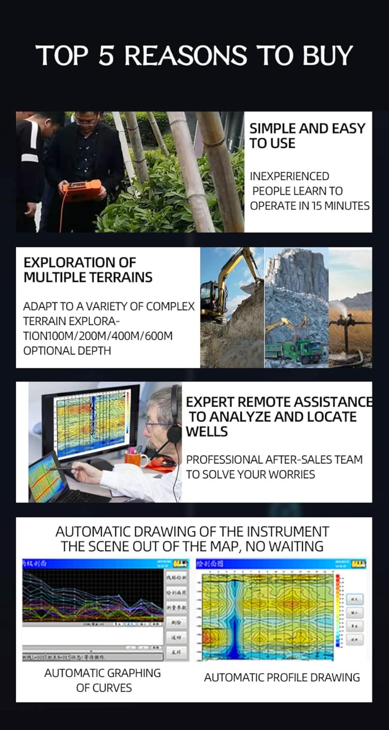 Deep Water Detector Finding 200M Automatic Geothermal Underground Finder for Borehole Drilling (KT-200SZ)