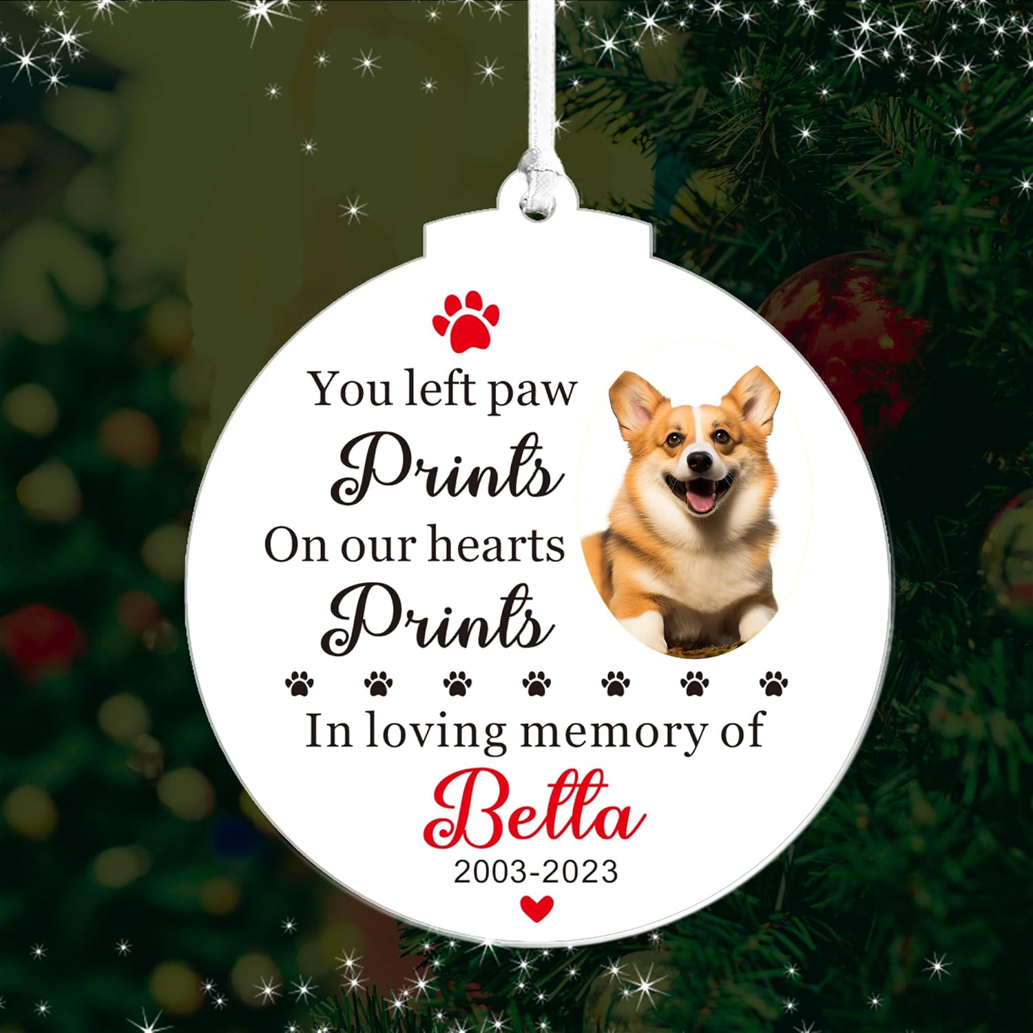 Personalised Dog Memorial Christmas Tree Decorations Pet Christmas