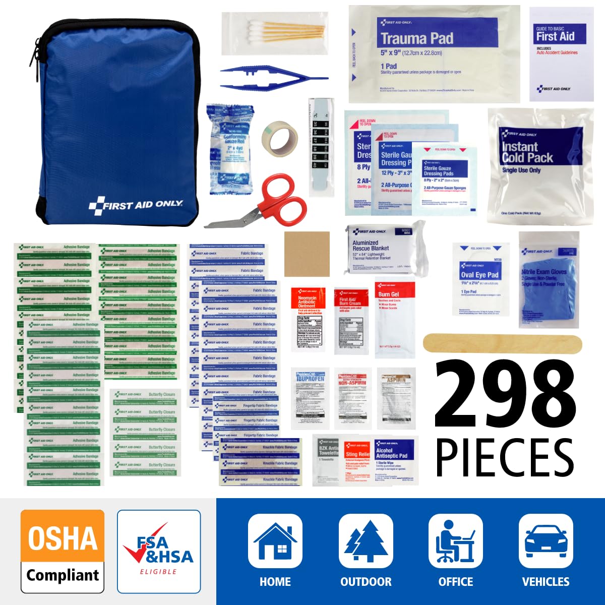 First Aid Only 298-Piece Family First Aid Kit for Home & Travel — Amazon image 2
